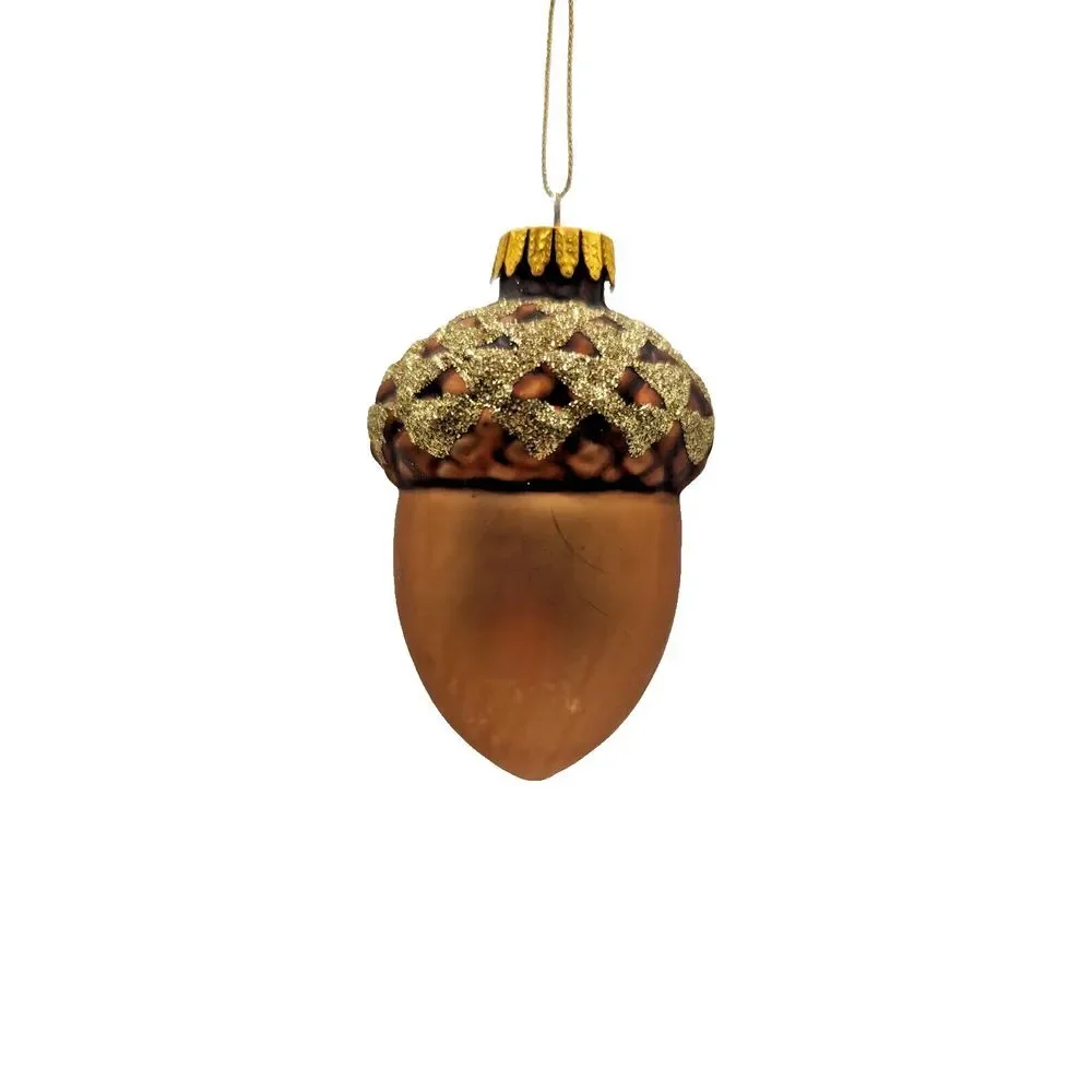 Acorn Blown Glass Ornament Lot of 6